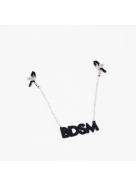 Зажимы на соски с кожаной подвеской BDSM - Crazy Handmade - купить с доставкой в Великом Новгороде