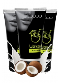 Набор из 3 съедобных лубрикантов JUJU со вкусом кокоса - JuJu - купить с доставкой в Великом Новгороде Набор из 3 съедобных лубрикантов JUJU со вкусом кокоса - JuJu - купить с доставкой в Великом Новгороде