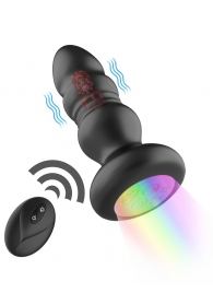 Черная анальная вибропробка с фрикционным механизмом и LED-подсветкой - 12,5 см. - Secwell в Великом Новгороде Черная анальная вибропробка с фрикционным механизмом и LED-подсветкой - 12,5 см. - Secwell