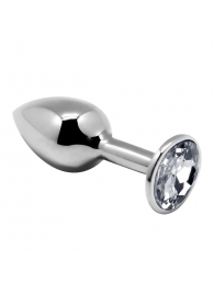 Серебристая анальная втулка с прозрачным кристаллом Mini Metal Butt Plug Size L - 9 см. - Adrien Lastic в Великом Новгороде Серебристая анальная втулка с прозрачным кристаллом Mini Metal Butt Plug Size L - 9 см. - Adrien Lastic