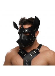 Черная кожаная маска «Собака» - Crazy Handmade - купить с доставкой в Великом Новгороде