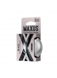 Черные утолщенные презервативы MAXUS Extra Strong с железным кейсом - 3 шт. - Maxus - купить с доставкой в Великом Новгороде
