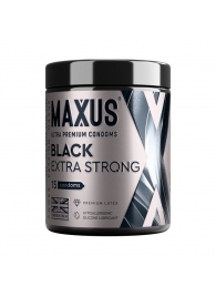 Черные утолщенные презервативы MAXUS Extra Strong с железным кейсом - 15 шт. - Maxus - купить с доставкой в Великом Новгороде