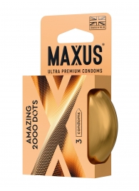 Точечные презервативы MAXUS 2000 Amazing Dots с железным кейсом - 3 шт. - Maxus - купить с доставкой в Великом Новгороде