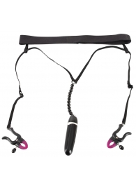 Женские вибростринги с зажимами для половых губ Spreader String with Vibrator - Orion - купить с доставкой в Великом Новгороде