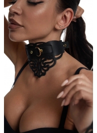 Фигурный чокер с узорами и золотистой фурнитурой - Crazy Handmade - купить с доставкой в Великом Новгороде Фигурный чокер с узорами и золотистой фурнитурой - Crazy Handmade - купить с доставкой в Великом Новгороде