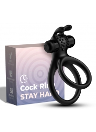 Черное эрекционное виброкольцо с подхватом мошонки Stay Hard - Boys of Toys - в Великом Новгороде купить с доставкой Черное эрекционное виброкольцо с подхватом мошонки Stay Hard - Boys of Toys - в Великом Новгороде купить с доставкой