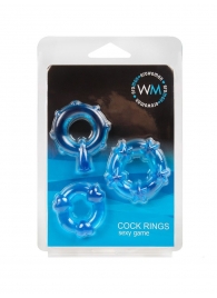 Набор из 3 синих эрекционных колец с различным рельефом - Erowoman-Eroman - в Великом Новгороде купить с доставкой Набор из 3 синих эрекционных колец с различным рельефом - Erowoman-Eroman - в Великом Новгороде купить с доставкой