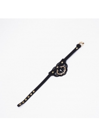 Черный чокер с клепками и золотистой фурнитурой - Crazy Handmade - купить с доставкой в Великом Новгороде Черный чокер с клепками и золотистой фурнитурой - Crazy Handmade - купить с доставкой в Великом Новгороде