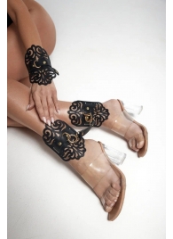 Черный фигурные оковы с золотистой фурнитурой - Crazy Handmade - купить с доставкой в Великом Новгороде Черный фигурные оковы с золотистой фурнитурой - Crazy Handmade - купить с доставкой в Великом Новгороде