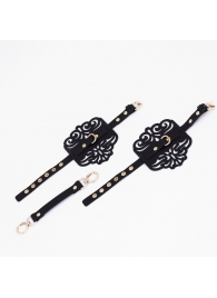 Черный фигурные оковы с золотистой фурнитурой - Crazy Handmade - купить с доставкой в Великом Новгороде Черный фигурные оковы с золотистой фурнитурой - Crazy Handmade - купить с доставкой в Великом Новгороде