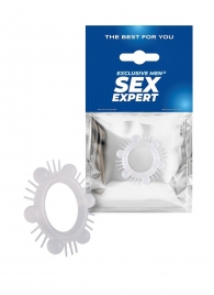 Эластичное эрекционное кольцо с шипиками и шариками - Sex Expert - в Великом Новгороде купить с доставкой