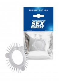 Эластичное эрекционное кольцо с 3 шариками и шипами - Sex Expert - в Великом Новгороде купить с доставкой