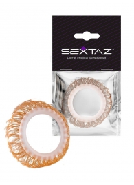 Эрекционное кольцо с бежевыми «ресничками» - Sextaz - в Великом Новгороде купить с доставкой