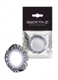Эластичное эрекционное колечко с черными «ресничками» - Sextaz - в Великом Новгороде купить с доставкой