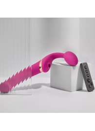 Ярко-розовый безремневой страпон Multi Orgasm Bendable Strap-On size XL с клиторальной стимуляцией - Strap-on-me - купить с доставкой в Великом Новгороде