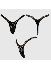 Черный пояс для фиксации насадок Strap-On-Me Leatherette Harness Fabulous - Strap-on-me - купить с доставкой в Великом Новгороде