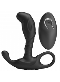 Черный изогнутый массажёр простаты с вибрацией и пультом ДУ - Baile - в Великом Новгороде купить с доставкой