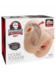 Телесный мастурбатор с вибрацией Double Pounder Vibrating Squeeze Stroker - Pipedream - в Великом Новгороде купить с доставкой