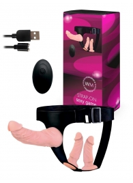 Женский страпон с 3 насадками и вибрацией - Erowoman-Eroman - купить с доставкой в Великом Новгороде