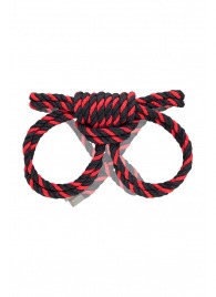 Черно-красные наручники-оковы ’’Узел-омега’’ из хлопковой веревки - Pecado - купить с доставкой в Великом Новгороде