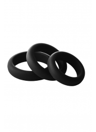 Набор из 3 черных эрекционных колец Smooth Silicone Cockring Pack - Dream Toys - в Великом Новгороде купить с доставкой