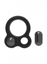 Черное эрекционное кольцо с утяжелителями Cockring Dual Weight - Dream Toys - в Великом Новгороде купить с доставкой