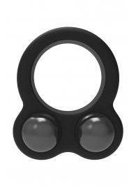 Черное эрекционное кольцо с утяжелителями Cockring Dual Weight - Dream Toys - в Великом Новгороде купить с доставкой