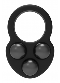 Черное эрекционное кольцо с утяжелителями - Dream Toys - в Великом Новгороде купить с доставкой