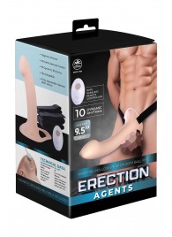Телесный полый страпон с вибрацией Erection Agents - 24,1 см. - NMC - купить с доставкой в Великом Новгороде