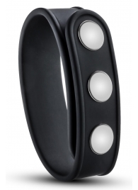 Черное эрекционное кольцо на кнопках - Blush Novelties - в Великом Новгороде купить с доставкой