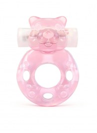 Розовое эрекционное виброкольцо в форме мишки - 1137 - в Великом Новгороде купить с доставкой