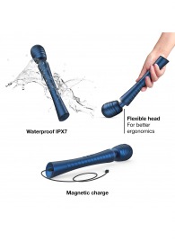 Синий вибромассажёр с насадками Man.wand Edgy - Manwan - в Великом Новгороде купить с доставкой