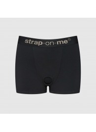 Черные трусики-боксеры для фиксации насадок Strap-on-me Harness Lingerie Allure - size L - Strap-on-me - купить с доставкой в Великом Новгороде