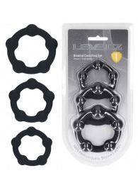 Набор из 3 эрекционных колец Beaded Silicone Cockring Set - Shots Media BV - в Великом Новгороде купить с доставкой