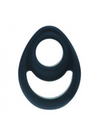Черное эрекционное кольцо Double Ergo Silicone Cockring - Shots Media BV - в Великом Новгороде купить с доставкой