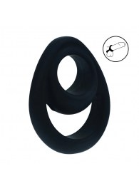 Черное эрекционное кольцо Double Ergo Silicone Cockring - Shots Media BV - в Великом Новгороде купить с доставкой