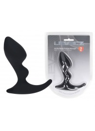 Черная анальная пробка для массажа простаты Double Ripple Silicone Prostate Massager - Shots Media BV - в Великом Новгороде купить с доставкой