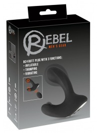 Черная анальная вибропробка с функцией расширения RC Butt Plug with 3 functions - Orion - в Великом Новгороде купить с доставкой