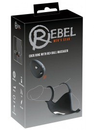 Черная вибронасадка для эрекции и стимуляции мошонки Cock ring with RC ball massager - Orion - в Великом Новгороде купить с доставкой