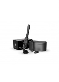 Черная секс-машина с функцией нагрева, насадками и присоской Sesh - Zalo - купить с доставкой в Великом Новгороде