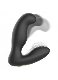 Черный вибромассажер простаты с ротацией и пультом ДУ - Ibiza - в Великом Новгороде купить с доставкой