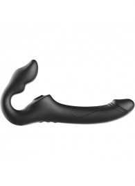 Черный безремневой страпон с 3 моторами - Ibiza - купить с доставкой в Великом Новгороде