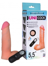 Фаллическая насадка Харнесс UNICOCK 5,5  с вибрацией - 17 см. - LOVETOY (А-Полимер) - купить с доставкой в Великом Новгороде