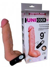 Фаллическая насадка Харнесс UNICOCK 9  с вибрацией - 24 см. - LOVETOY (А-Полимер) - купить с доставкой в Великом Новгороде