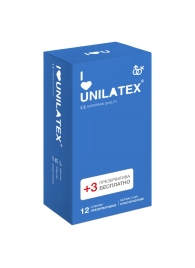 Классические презервативы Unilatex Natural Plain - 12 шт. + 3 шт. в подарок - Unilatex - купить с доставкой в Великом Новгороде