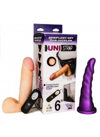 Вибрострапон с двумя насадками UniStrap - 18 и 18 см. - LOVETOY (А-Полимер) - купить с доставкой в Великом Новгороде