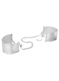Серебристые наручники-браслеты Desir Metallique Handcuffs - Bijoux Indiscrets - купить с доставкой в Великом Новгороде