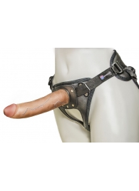 Насадка-фаллоимитатор на кожаных трусиках Harness Ultra Realistic 7  - 18 см. - LOVETOY (А-Полимер) - купить с доставкой в Великом Новгороде