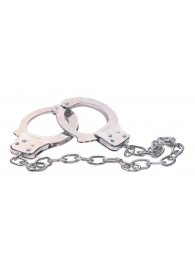 Наручники из металла с длинной цепочкой CHROME HANDCUFFS METAL HANDCUFFS W. KEY - NMC - купить с доставкой в Великом Новгороде